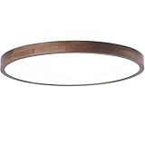 LUOYAOB Moderne runde ultradünne LED-Deckenleuchte, bündige Montageleuchte mit Acryl-Lampenschirm, Lampenkörper aus Holz, Deckenleuchte for Flur und Schlafzimmer(30 * 5CM)
