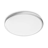 Philips LED Spray Deckenleuchte (12 W), IP44 wasserbeständige Badezimmerleuchte mit warmweißem Licht, LED Beleuchtung für das Badezimmer, silberfarben