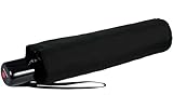Knirps Regenschirm Slim Duomatic - klein und leicht mit Auf-Zu Automatik - Black