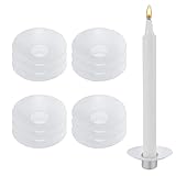 12 Stück 23 x 67 mm Tropfenfänger für Kerzen Tropfschutz Kerze Stabkerzenhalter Deko für Spitz- & Stabkerze und Kommunion-Kerze Weihnachten