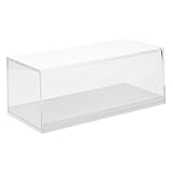 CORHAD Acryl Organisationskoffer für 1:64 Automodelle Transparente Vitrine mit Großer Weißer Abdeckungsbasis Staubdicht Langlebig für Spielzeugautos Actionfiguren und Sammlerobjekte