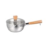 KOHUS Suppentopf Modern Suppentopf aus Edelstahl mit Griff und Deckel Milchkännchen Instant-Nudeln Instant-Nudeln Unbeschichtet Hammer Kochtopf (L)