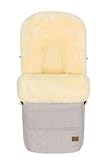 Fillikid Winterfußsack Bernia Lammfell Exklusiv Kinderwagen, Buggy | Winterfußsack wind- & wasserabweisend | Warmer Kinder Fußsack echtes Lammfell herausnehmbar | Baby Fußsack ab 0 Monate