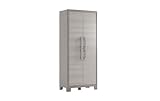 Keter Gulliver Kunststoffschrank/Besenschrank, Utility, beige, 80 x 44 x 182 cm, inkl. Einlegeböden, für drinnen und draußen geeignet, UV- und wasserbeständig (IPX3)