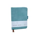 CiciIng Notizbuch Klein A7, Taschennotizbuch mit Gummizugverschluss, Mini Notizbücher mit Stifthalter, Taschen Journal Notizblock für Schule Büroarbeiten (Blau)