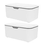 ibasenice 2 Stücke Boxen -Feuchttuchhalter Tragbarer Wischtuchspender Nachfüllung feuchttücherbox Box für Feuchttücher Wischspender Kinderzimmer nachfüllbarer Wischtuchhalter pp Grey
