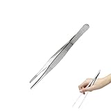 Kochpinzette Edelstahl, 14 CM Feinzangen Pinzetten, Küchenpinzette, Lebensmittel Pinzetten mit Präzision Gezackten Spitzen zum Kochen, Grillen, Backen
