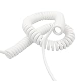 Elektrisches Kabel, spiralförmiges Stromkabel 0,15 mm² Vierkant-Spiralkabel, 8-adrig, 26 AWG, weiß, ausziehbar von 1 m bis(Stretch 2 meter)