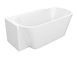 Vente-unique-Eckbadewanne - 225 l - Acryl - 160 x 78 x 58 cm - Ecke links - Weiß - RIVASO