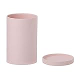 EQUALIZE Blumentopf aus Keramik, rund, hoch, Pflanzgefäß mit Tablett mit Ablauflöchern, Tischdekoration, geeignet für den Anbau von Sukkulenten, einfacher Übertopf (Farbe: Hellrosa)