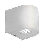 Nowa Außenwandlampe weiß Fassadenleuchte Terrassenlampe LED Wandleuchte, Kunststoff, 2W 400lm warmweiß, LxBxH 10,5x11,7x10 cm