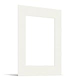JUNOMI® Passepartout 30x40 cm für DIN A4 cm Cremeweiß | 1,5 mm Dicke | Außenmaße 30x40 cm für Bildformat 21x29,7 cm | Cremeweiß