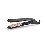BaByliss Kreppeisen – Tourmalin-Keramikbeschichtung, 10 Temperaturstufen bis 210°C, professionelles Styling-Tool, langanhaltender Effekt, Schwarz, 2165CE