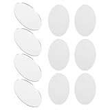 TIKODIDA 10 Stück Kleine Ovale Glasspiegellinsen Kratzfest Leicht Selbstgemacht Schminkspiegel Zubehör für Reisen und Heimgebrauch