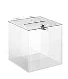 EH Design Spendenbox aus robustem Acryl – 30 x 30 x 30 – Transparente Acrylglas Box mit verschließbarem Deckel – Spendendose für Benefizveranstaltungen, Straßenfeste & Hochzeiten – Made in DE