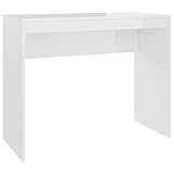 vidaXL Schreibtisch Computertisch Büromöbel Büro PC Tisch Arbeitstisch Bürotisch Laptoptisch Konsolentisch Hochglanz-Weiß 90x40x72cm Holzwerkstoff