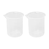 Mahnoor Kueche Labor Messbecher Klar Kunststoff Messbecher Verdicken mit Kappe Mess Krug 200 ml 2 stuecke