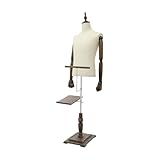 Schneiderpuppe Männlich, Schaufensterpuppe Mannequin mit Abnehmbaren Schuhhalter & Hosen Rack, 135-180 cm höhenverstellbar, Massivholz Hand, für Kaufhäusern, Bekleidungsgeschäften (Beige)