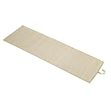 Idena 50127 - Strandmatte aus Bast mit Stoffeinfassung in Grün, Badematte ca. 60 x 180 cm groß, zusammenrollbar, als Unterlage für Strand, Freibad, Garten und im Urlaub