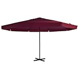 Qnhdfrt Sonnenschirm 600 cm Bordeauxrot Eleganter Gartenschirm mit UV-Schutz und Kurbelmechanismus aus Aluminium und Polyester für Terrasse Garten und Strand