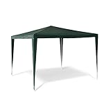 Relaxdays Pavillon Zelt HBT: 2,5 x 3 x 3 m Gartenpavillon mit quadratischer Fläche und Dach aus 100% PE Partyzelt für Festival oder Feier Pavilion mit Stahlgestell Pavillion, grün