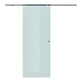 HOMCOM Glasschiebetür Schiebetür Glastür Zimmertür Mattglas 775/900 / 1025 x 2050 mm