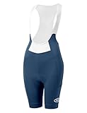 INBIKE Bib Hose Fahrrad Damen Fahrradhose mit Träger, 3D Sitzpolsterung Trägerhose Radsport Radunterhose Rennradhose Radlerhose Sommer Kurz Gepolstert Atmungsaktiv Hochelastisch, Blau L
