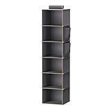 YOUDENOVA Hängeregal Schrankorganizer Stabiler Kleiderschrank Organizer Ordnungssystem Hängeaufbewahrung mit MDF-Platten und Bambus-Stock verstärkt Grau