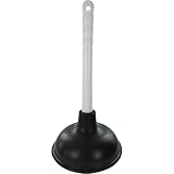 Merriway – Pömpel aus Kunststoff 150mm für Abfluss & Waschbecken – Pümpel Saugglocke mit ergonomischem 225mm Griff – Effektiver Druck Abflussreiniger Rohrreiniger gegen Verstopfungen – Weiß & Schwarz