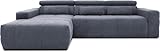 DOMO. collection Ecksofa Brandon, Sofa mit Rückenfunktion in L-Form, Polsterecke, Eckgarnitur 285 x 175 x 98 cm (BxTxH), dunkelgrau