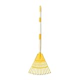 Laubbesen für Rasen, 14 Zinken, Haushalts-Grasrechen, abnehmbarer Besen für den Außenbereich, Rasen, Kies, Landschaft, Garten, Hof, Deck