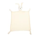 Milisten Komfort Handtuch Puppe Atmungsaktive Decke Für Babys Babysicherheitsdecke Sicherheitsdecke Aus Baumwolle Hase Schmusetuch Kleinkinddecke Weiches Kapuzenhandtuch Weiß
