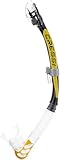 CRESSI Alpha Ultra Dry Snorkel Transparent/Black/Yellow - Trockenschnorchel zum Tauchen Freitauchen und Schnorcheln, Transparent/Schwarz/Silber, Einheitsgröße Unisex