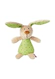 Sigikid 41169 Rassel Hase Red Stars Mädchen und Jungen Babyspielzeug empfohlen ab Geburt grün