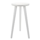 NUOBESTY Holz Blumentopfständer Rund 20cm Durchmesser Weißer Pflanzenständer aus Massivem Kiefernholz für Balkon und Wohnzimmer Stabiler Teetisch Blumentisch für Zimmerpflanzen