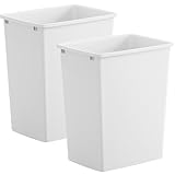 ROOMTEC 35QT Küchenabfalleimer, robust und leicht, schlanker Mülleimer, Mülleimer für Küche, Arbeitsplatz, Badezimmer, Büro, leicht zu reinigen, 2 Stück, Weiß