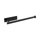 Ibergrif Küchenrollenhalter ohne Bohren, Papierrollenhalter Selbstklebend, küchenpapierhalter wand, Zewa Rollenhalter, Edelstahl, Schwarz