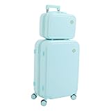 Fyssnn Koffer Groß Set Reisekoffer Hartschalenkoffer XL 14+24 Zoll mit 4 Rollen & 3-stelligem Schloss Erweiterbar Haltbar Trolley für Handgepäck und Geschäftsreisen (Grün)