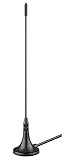 Goobay 67090 DVBT2 Antenne passiv (3 dB) mit Magnetfuß und 2m Koaxialkabel für DVB-T2 HD/DVB-T/DAB Empfang - TV Antenne - terrestrische Antenne TV für den Außenbereich geeignet - Fernsehantenne