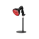 Cozion Rotlichtlampe mit Sockel,18 LEDs 660nm&850nm Infrarotlampe mit Sockel ohne Heizfunktion,54W Rote LED-LichtlampeEinstellbarem 360°Winkel Schwanenhals Rotlichtlampe, geschenke für männer frauen