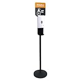 APS 98250 Desinfektionsständer/Desinfektionsmittelspender Metall, Schwarz, 32cm Durchmesser, 163cm Höhe