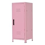 YsXoWiui Mini Spind Als Sammelvitrine Und Metallschrank Staubdichtes Schmuckkästchen mit Klapptür Zur Organisation auf Dem Tisch für Sammler Und Wohnheime, Rosa