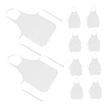 LALADEFIEE 20 Stück Teiliges Malschürzen Weiß Verstellbare Wasserdichte DIY Bastelschürzen für Jungen und Mädchen Schutz Beim Malen Kochen und Basteln Komfortabel und Vielseitig Einsetzbar