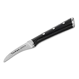 Tefal Ice Force K23212 rundes Schälmesser | 7 cm Klinge | Korrosionsschutz | Handschutz | Edelstahl/Schwarz