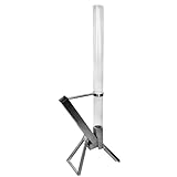 Feuerrohr Pelletfackel fertig Edelstahl Feuersäule Gemütliches Ambiente-Feuer Elegante Terrassenheizer und Gartenkamin Alternative für Deine Terrasse und Garten Silber Glas