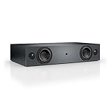 Nubert nuBox AS-225 Soundbar Testsieger | Schwarze Soundbar mit Grauer Front | Soundplate für Streaming | TV-Lautsprecher mit Bluetooth aptX | Soundbase mit 2 Wege Technik | vollaktive Stereobase