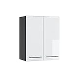 Vicco Hängeschrank Fame-Line, Weiß Hochglanz/Anthrazit, 60 cm