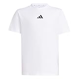 adidas Unisex Kinder Essentials T-Shirt, White/Black, 11-12 Years