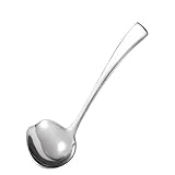 Edelstahl Saucenlöffel, 18.5cm Soßenlöffel mit Ausgießer, Küchen Saucenkelle mit Ausguss, Soßenkelle Klein für Nieselregen Sauce, Praktisch Küchenkochutensilien, Silber