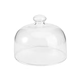 Angoily Kuchen Glasglocke Glas Käseglocke Kuchenglocke Tortenplatte Haube Glaskuppel Torten Glashaube Käseplatte Tortenglocke Lebensmittel Abdeckung Deckel für Patisserie Essen Cover